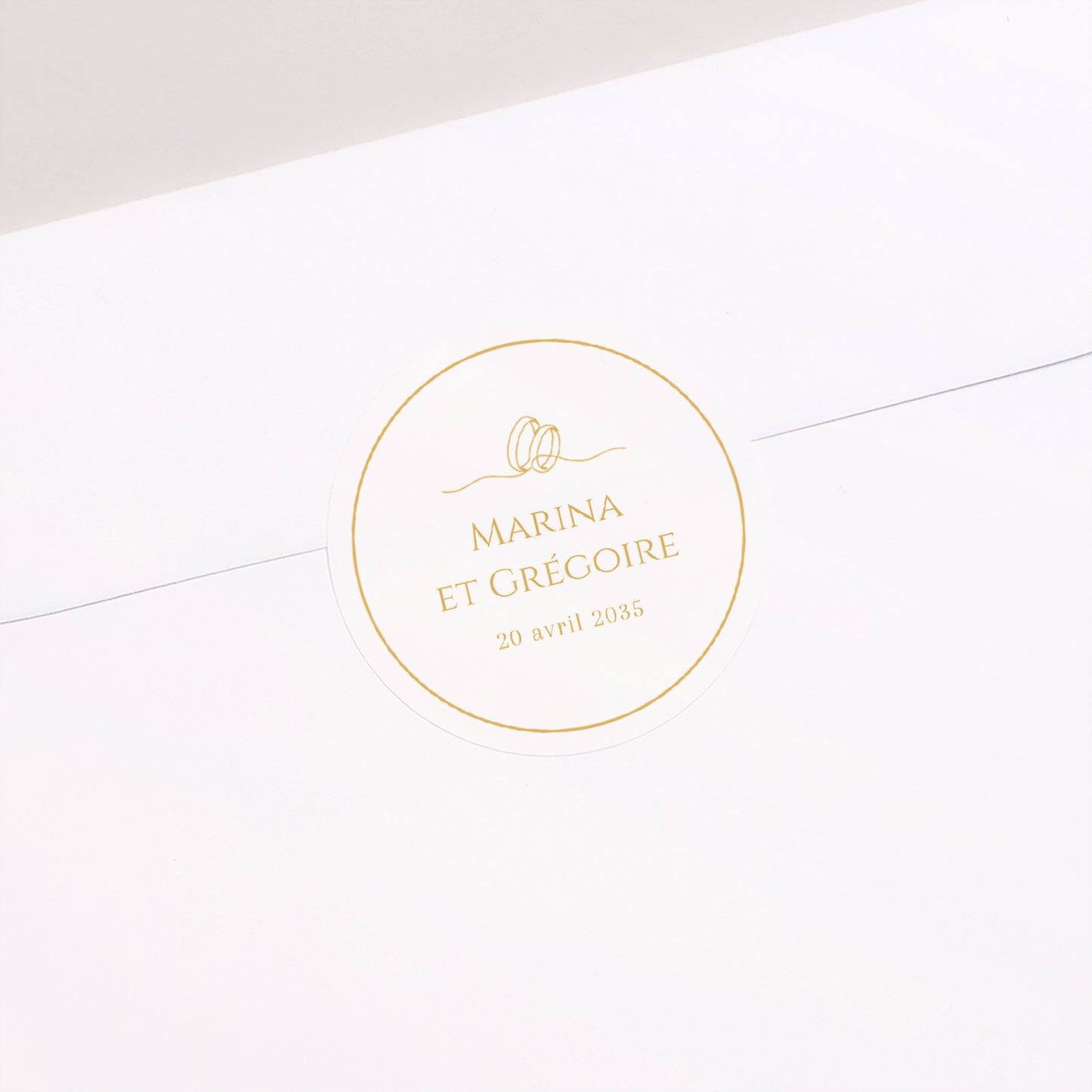 Sticker Mariage Rond Au Fil de Nos Vœux photo N° 1