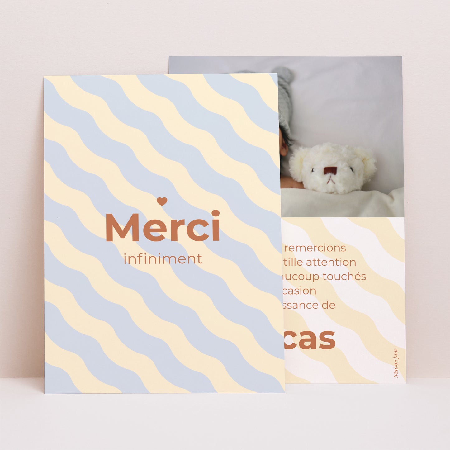 Remerciements Naissance Portrait Colorful waves Boys photo N° 1