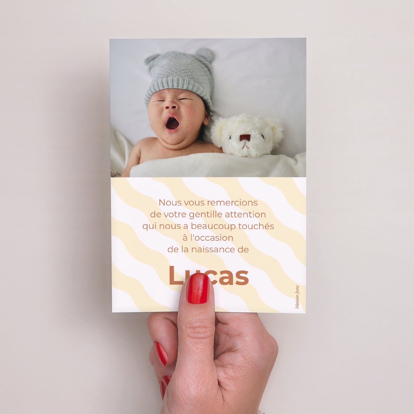 Remerciements Naissance Portrait Colorful waves Boys photo N° 3