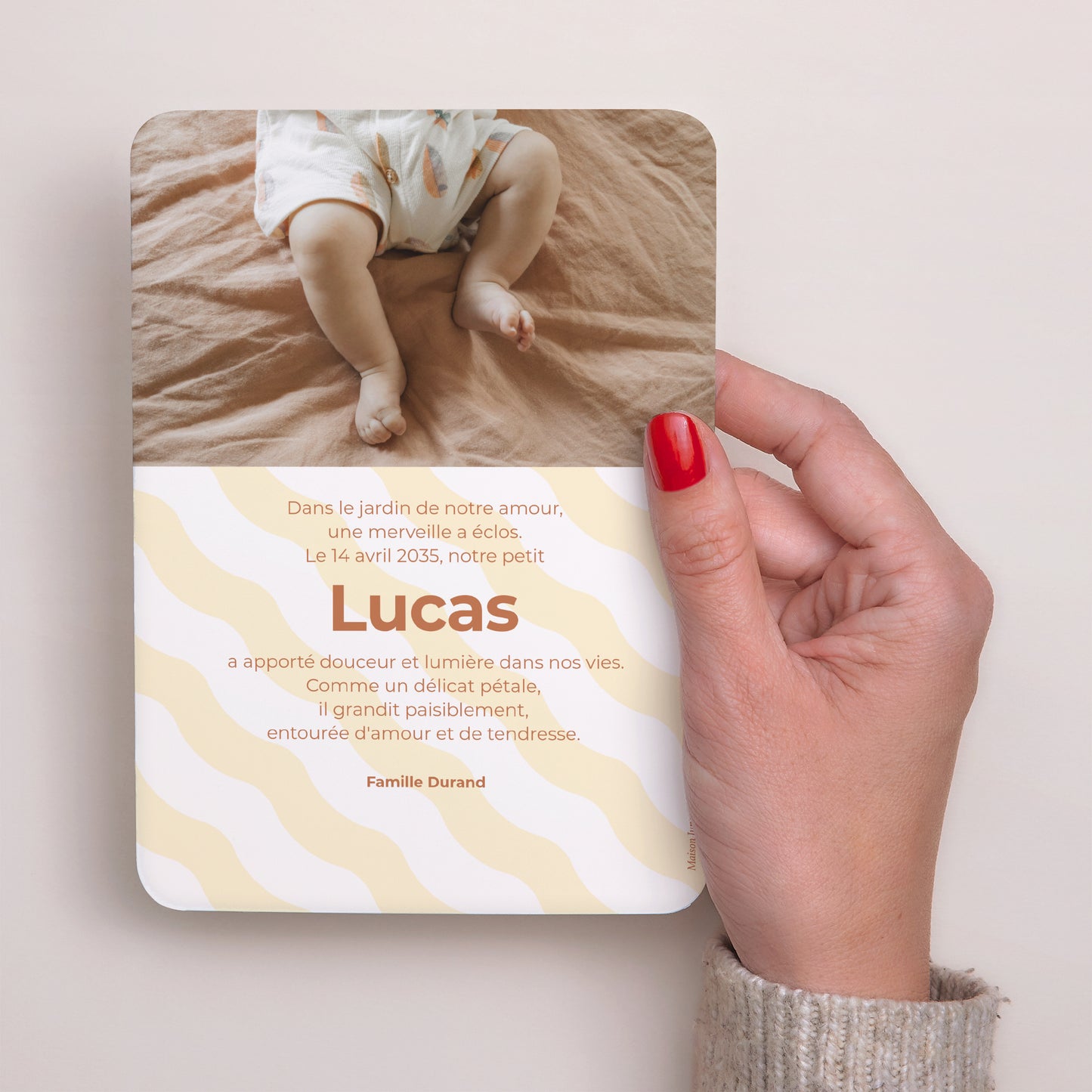 Faire-part Naissance Portrait, bords arrondis Colorful waves Boys photo N° 3