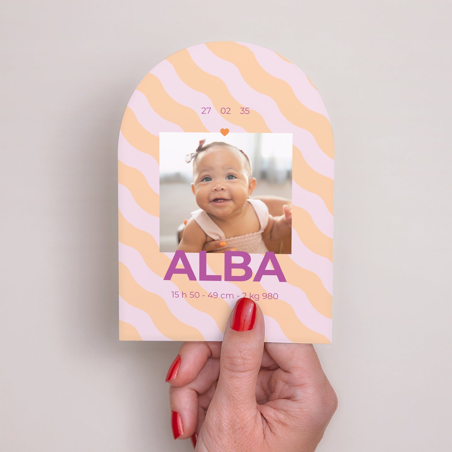 Faire-part Naissance Petite arche Colorful waves Girls photo N° 2