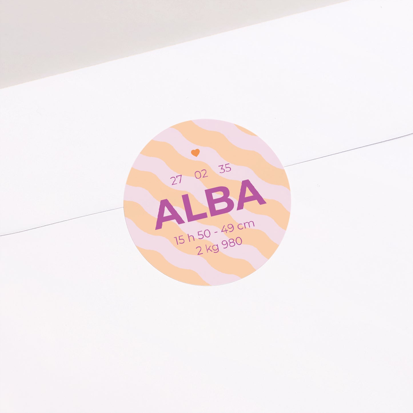 Sticker Naissance Rond Colorful waves Girls photo N° 1