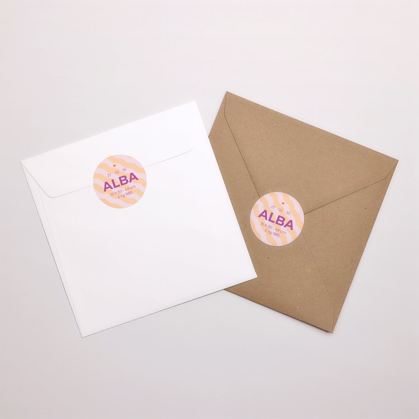 Sticker Naissance Rond Colorful waves Girls photo N° 3