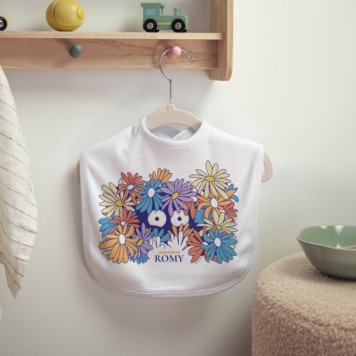 Bavoir Tissu Goûter fleuri photo N° 2