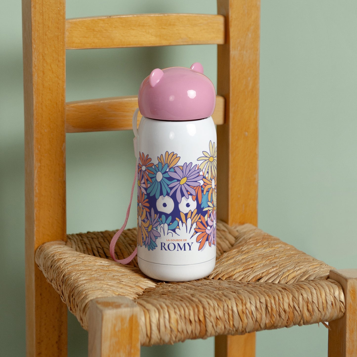Gourde enfant Rose, 32 cl Goûter fleuri photo N° 3