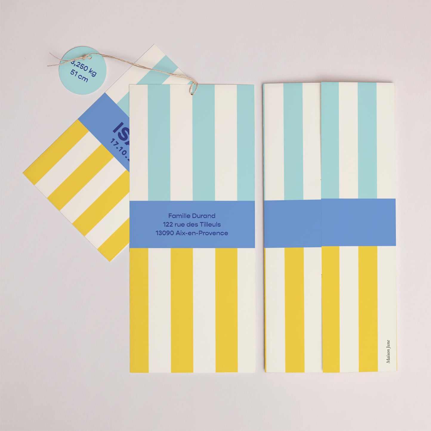 Faire-part Naissance Pochette portrait 2 cartes, étiquette Éveil en Couleurs photo N° 4