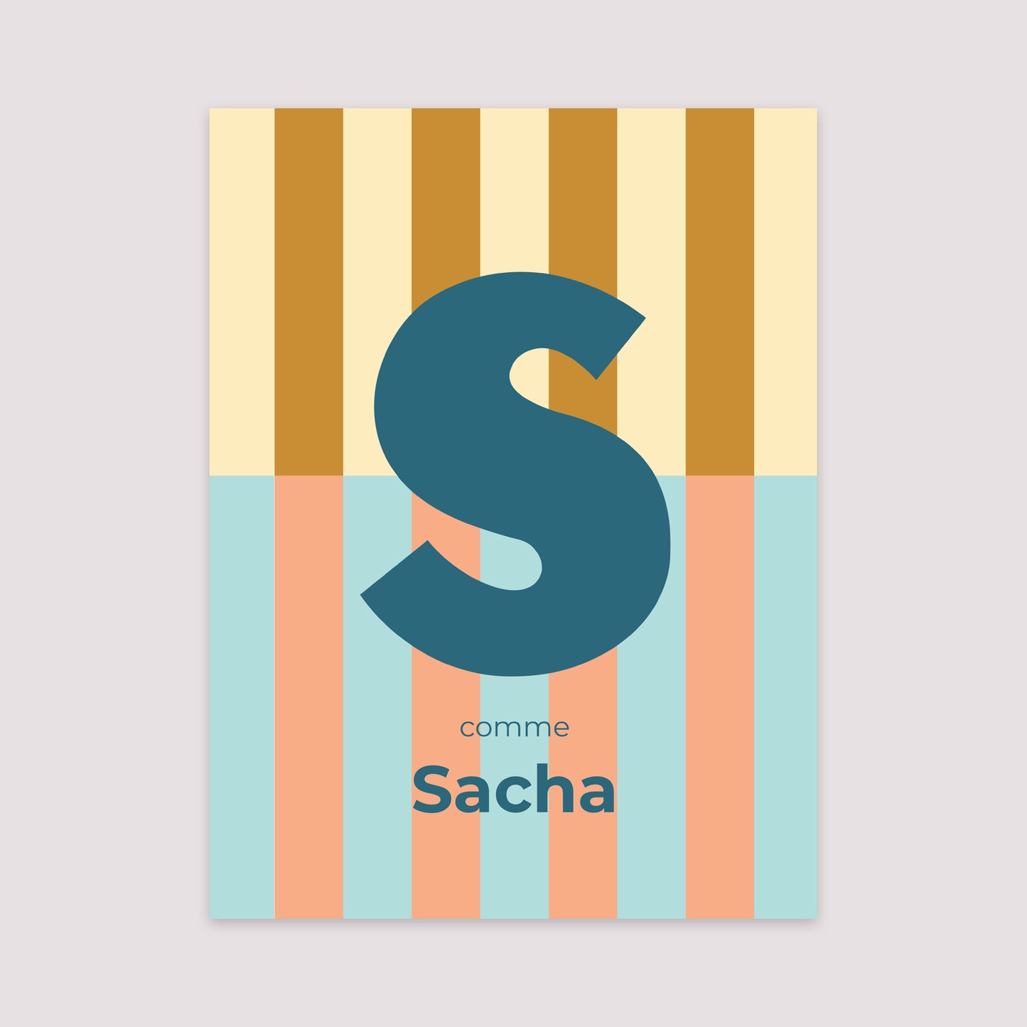 Affiche Naissance Portrait 30 x 40 cm Colorful stripes blue II photo N° 2