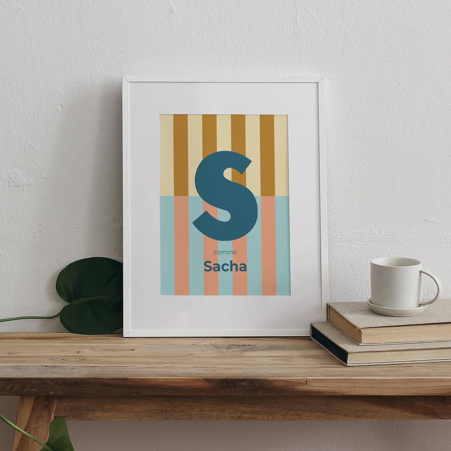 Affiche Naissance Portrait Colorful stripes blue II photo N° 3
