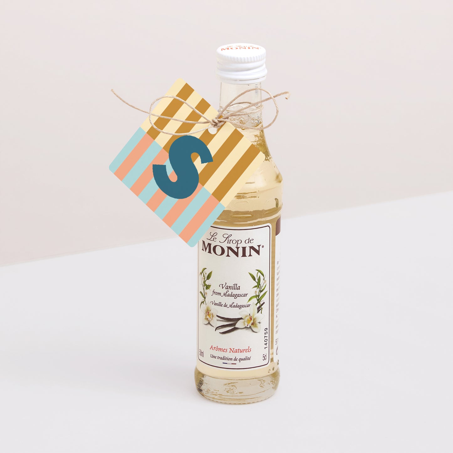 Etiquette perforée Naissance Carrée Colorful stripes blue II photo N° 3