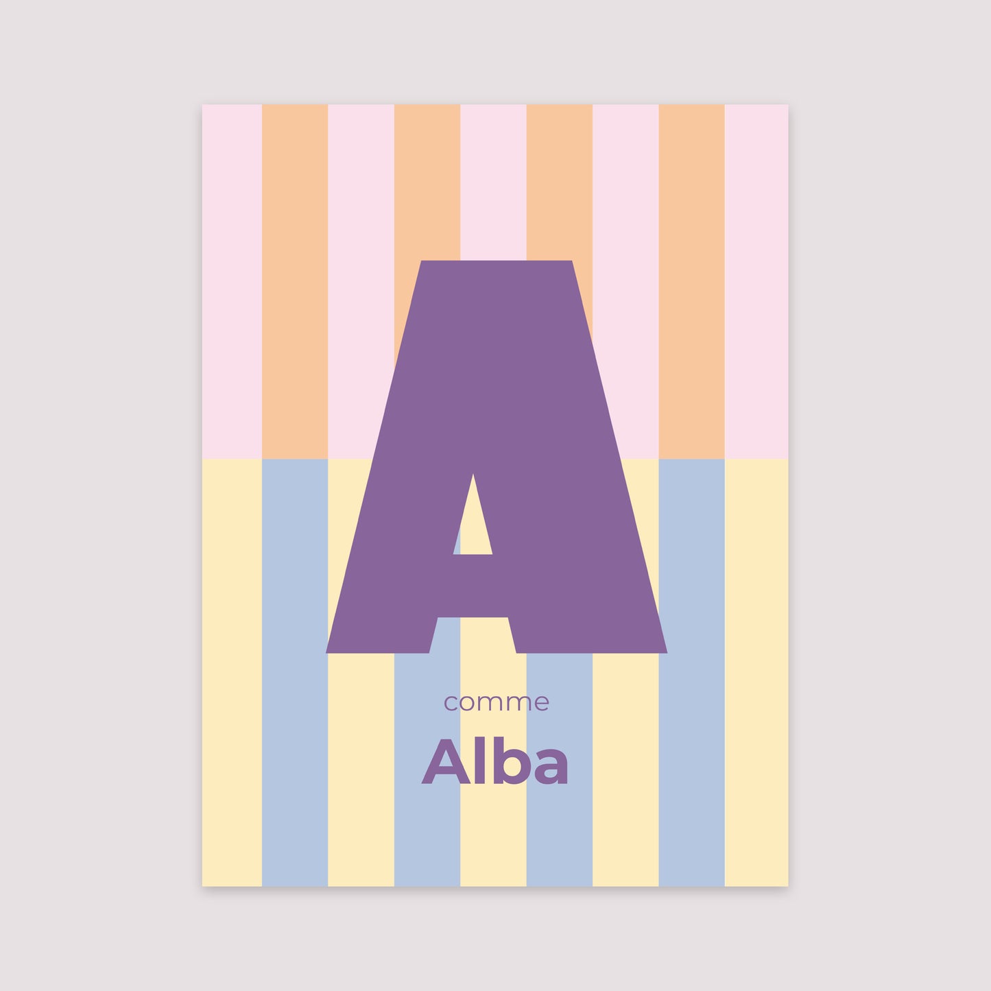 Affiche Naissance Portrait 30 x 40 cm Colorful stripes pink II photo N° 2