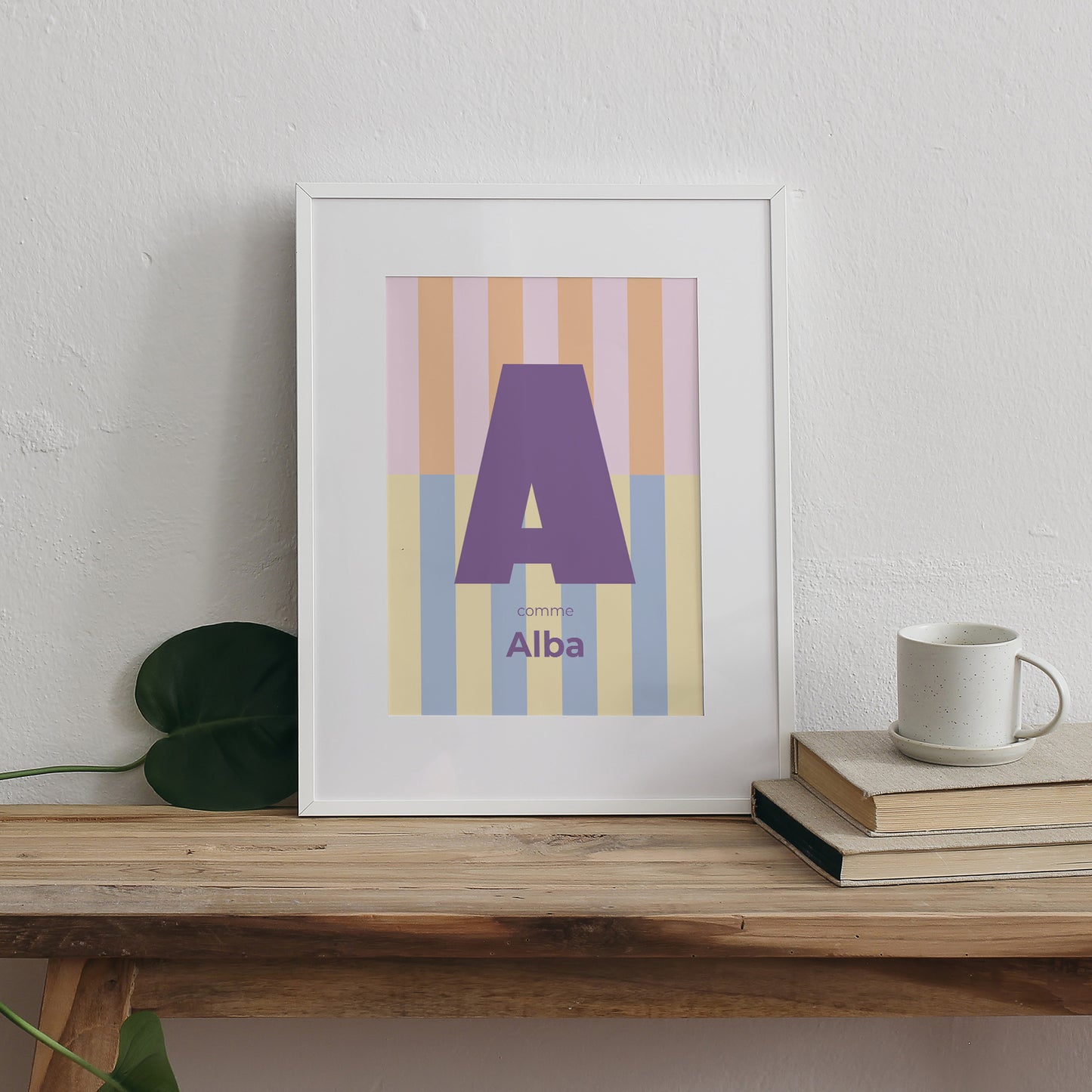 Affiche Naissance Portrait Colorful stripes pink II photo N° 3