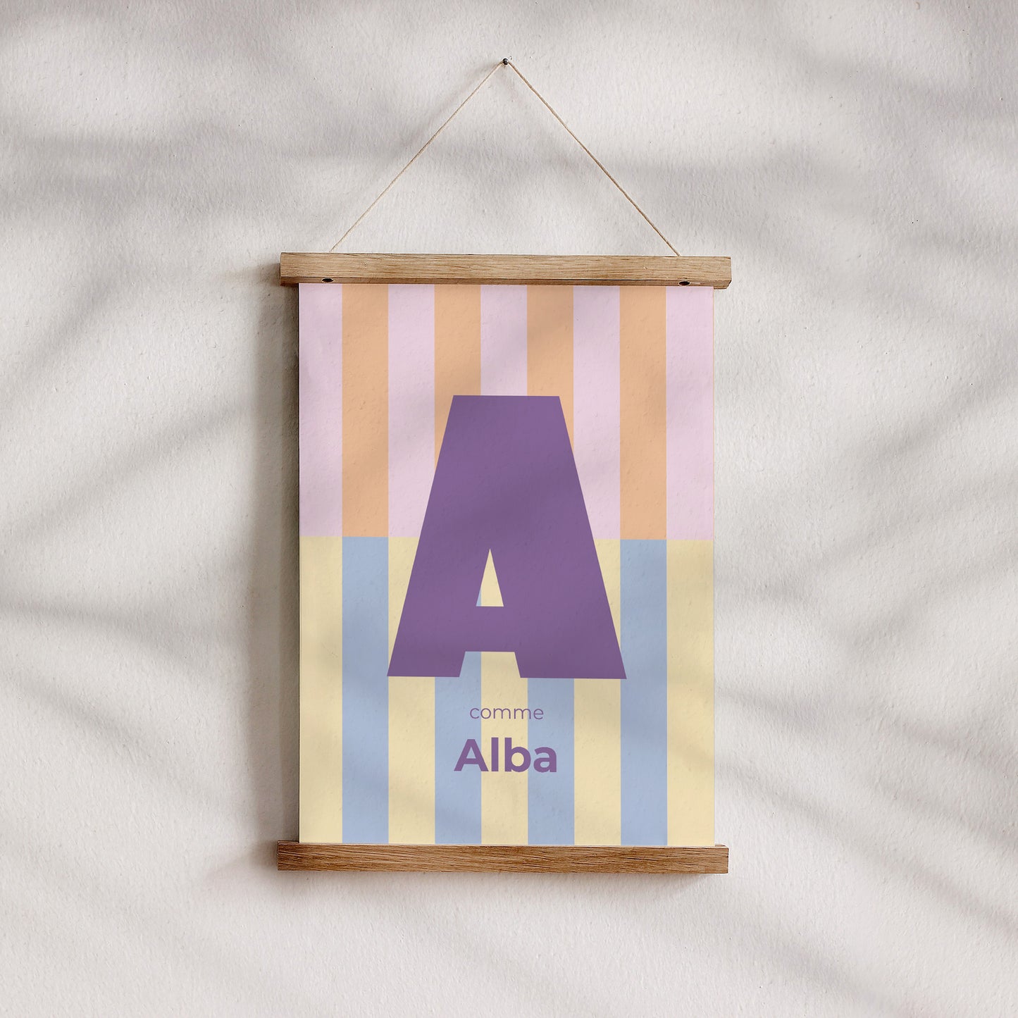 Affiche Naissance Portrait Colorful stripes pink II photo N° 4