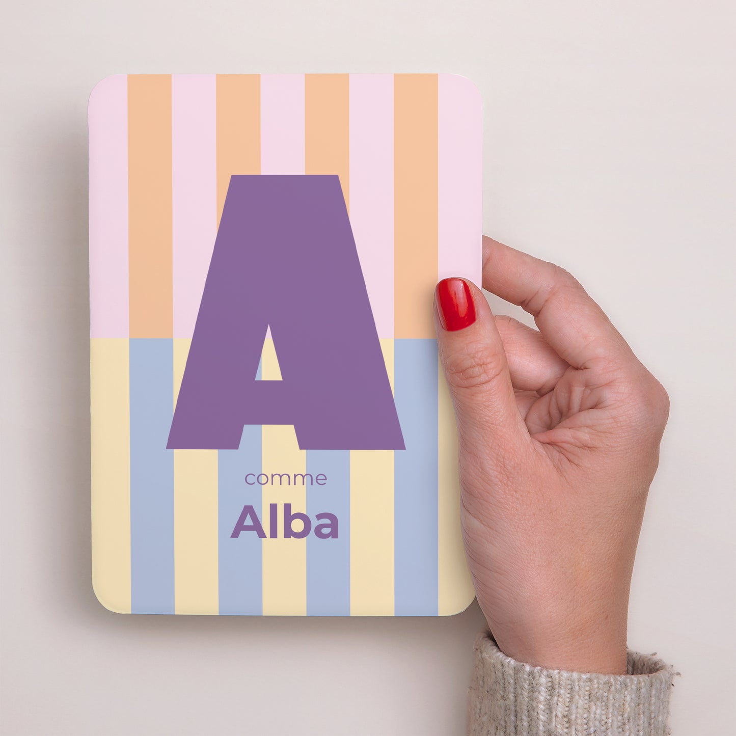 Faire-part Naissance Portrait, bords arrondis Colorful stripes pink II photo N° 2