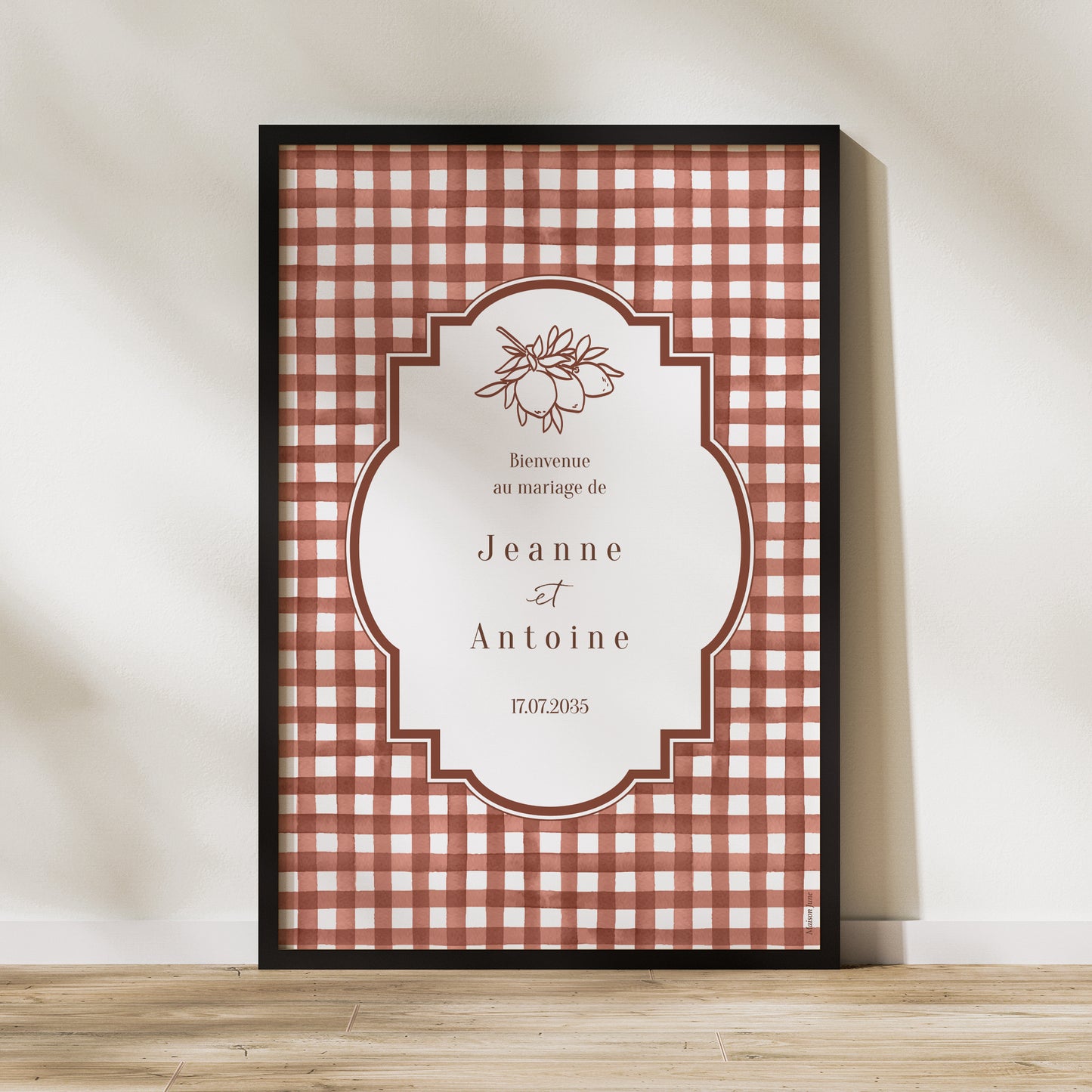 Panneau bienvenue Mariage Portrait 60 x 90 cm Amour Bucolique photo N° 1