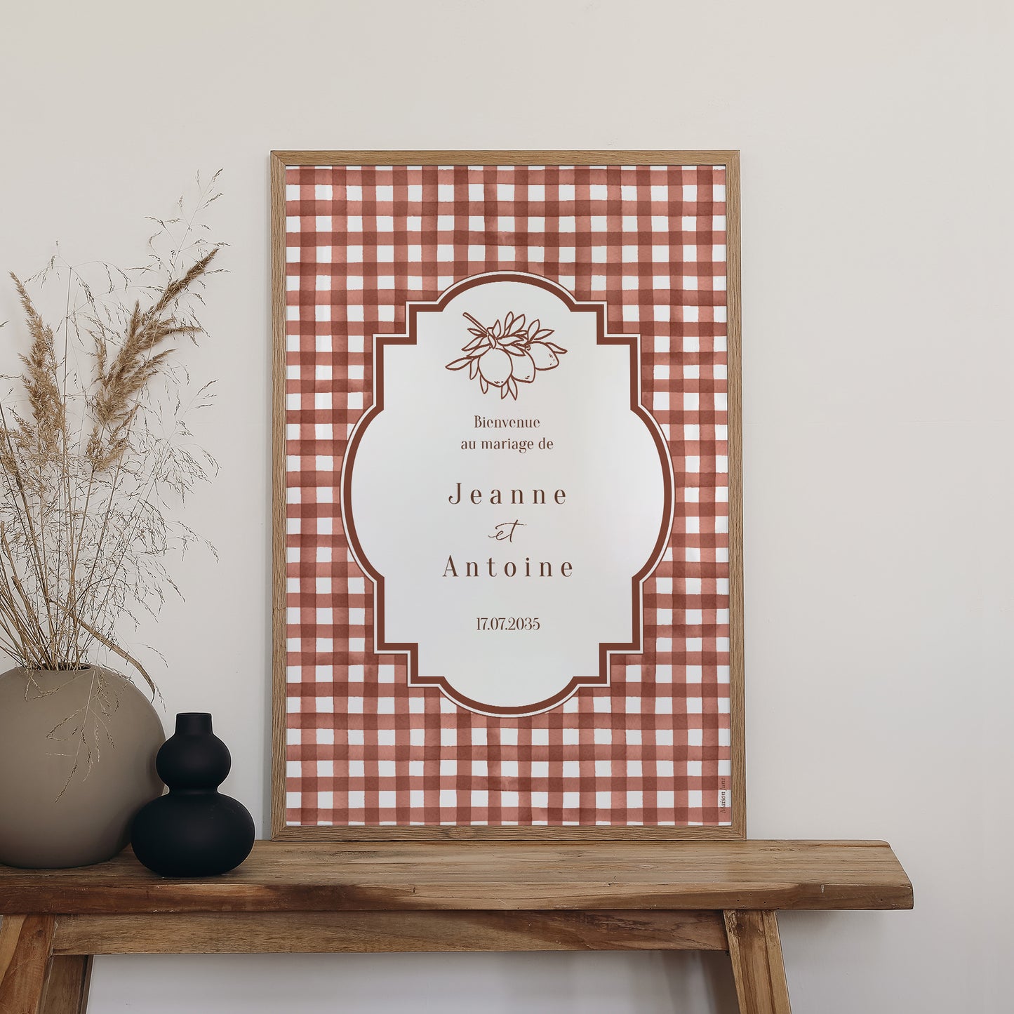 Panneau bienvenue Mariage Portrait 60 x 90 cm Amour Bucolique photo N° 2