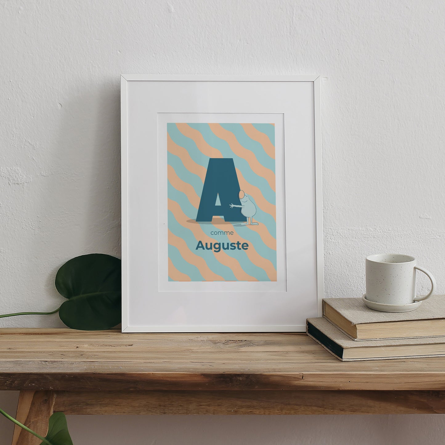 Affiche Naissance Portrait Mon initial d'amour bleu II photo N° 3