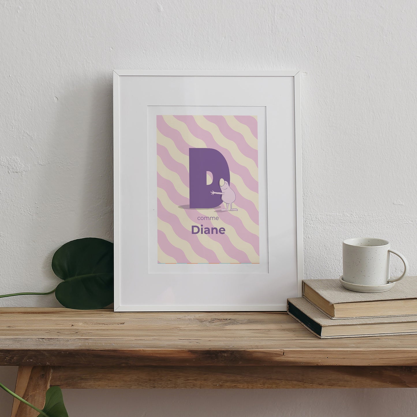 Affiche Naissance Portrait Mon initial d'amour rose II photo N° 3
