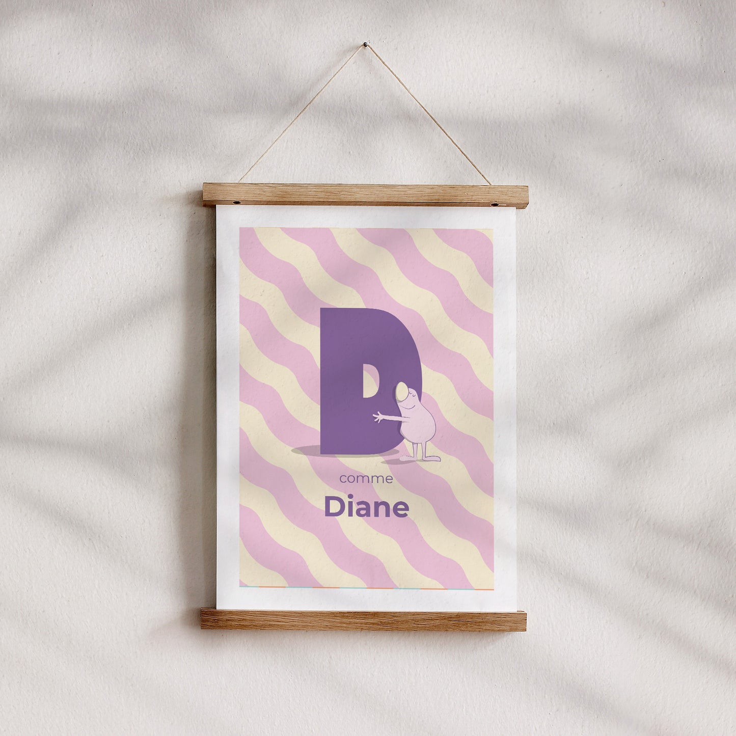 Affiche Naissance Portrait Mon initial d'amour rose II photo N° 4