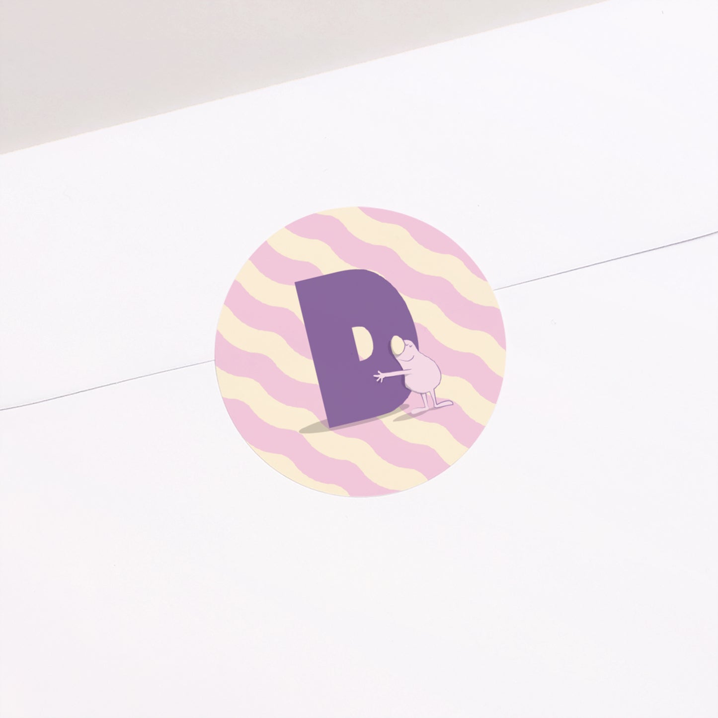 Sticker Naissance Rond Mon initial d'amour rose II photo N° 1