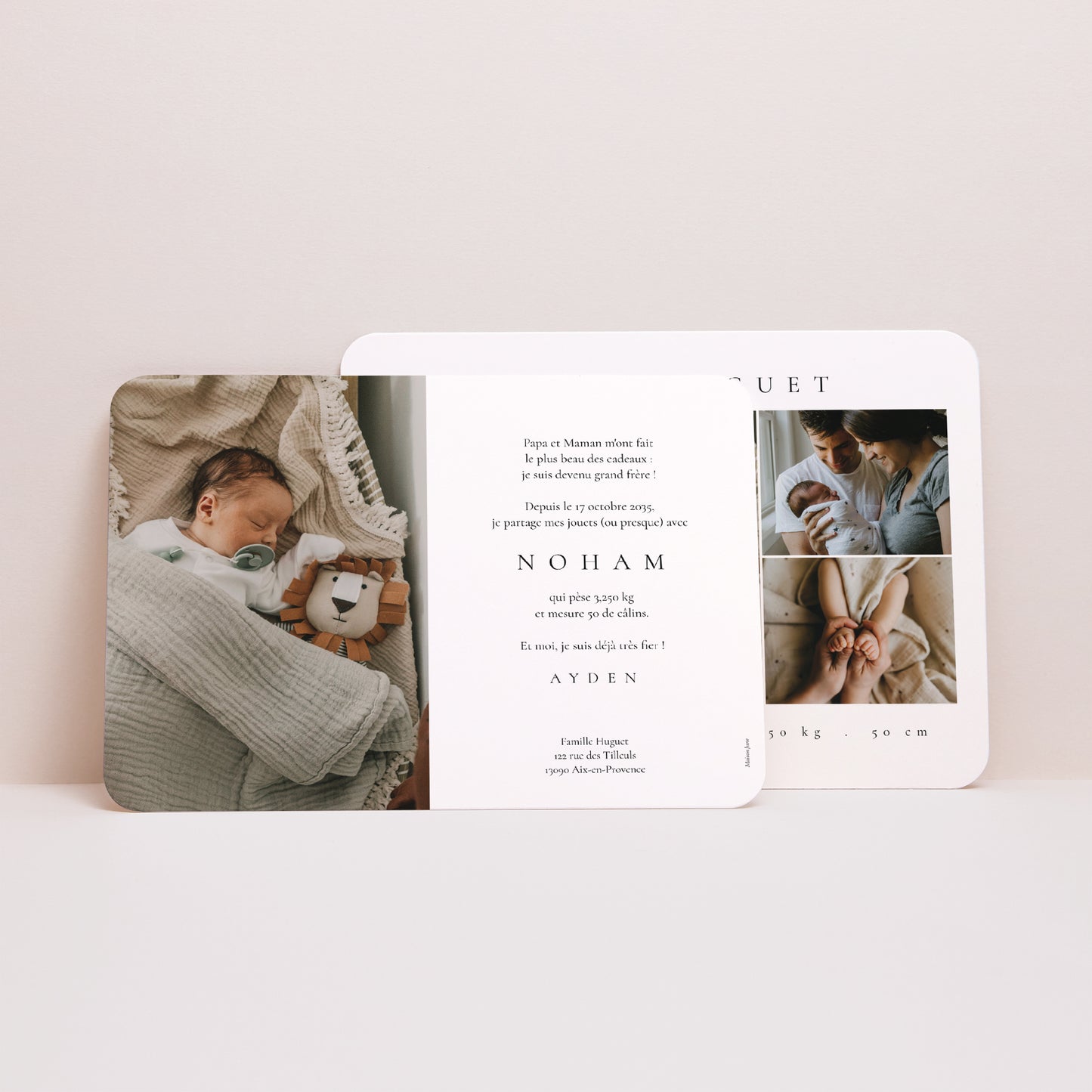 Faire-part Naissance Paysage, bords arrondis Trésor en images photo N° 3