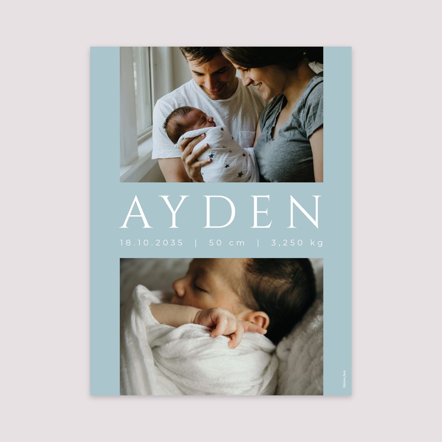 Affiche Naissance Portrait 30 x 40 cm Chapitre un photo N° 2