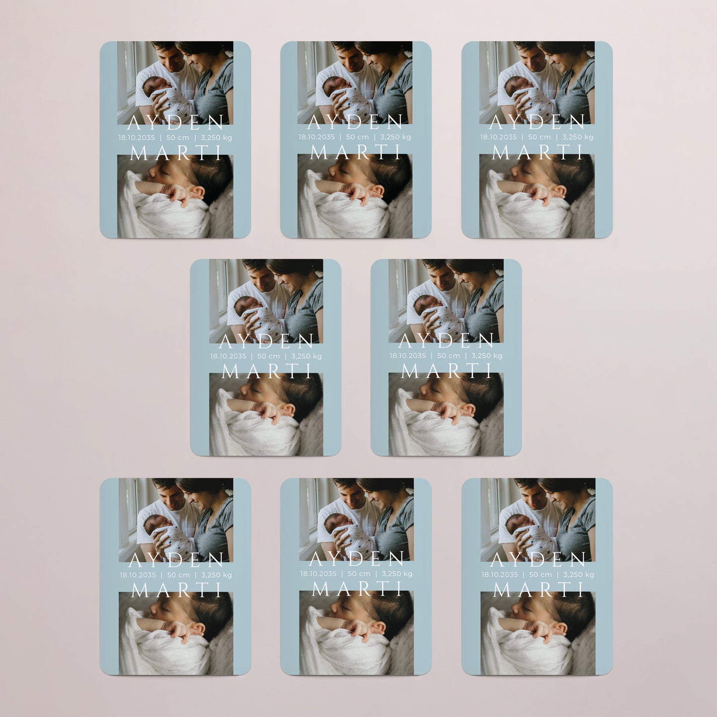 Faire-part Naissance Lot de 8, magnétique, rectangle coins arrondis Chapitre un photo N° 3