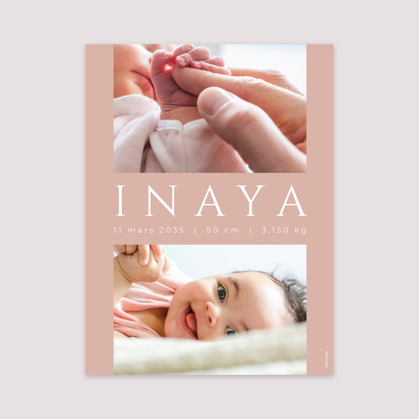Affiche Naissance Portrait 30 x 40 cm Objectif bonheur photo N° 2