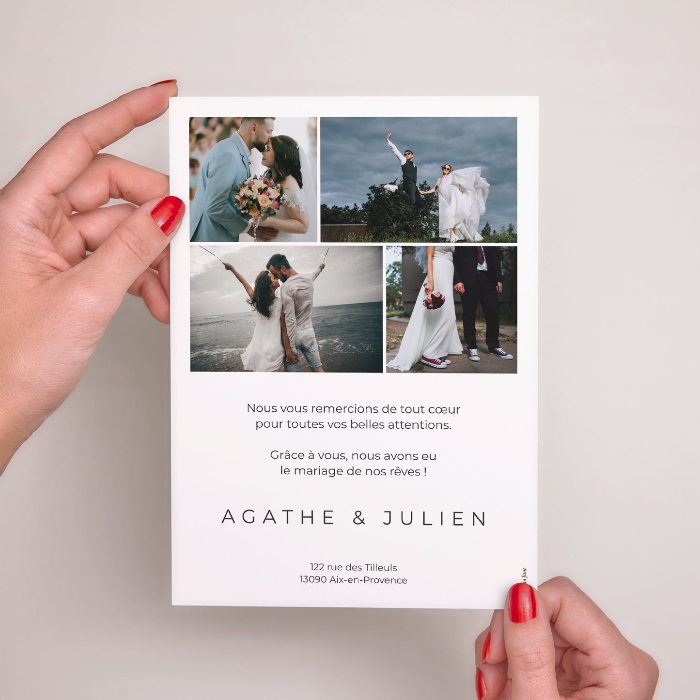 Remerciements Mariage Grand format rectangle Au fil de nos regards photo N° 3
