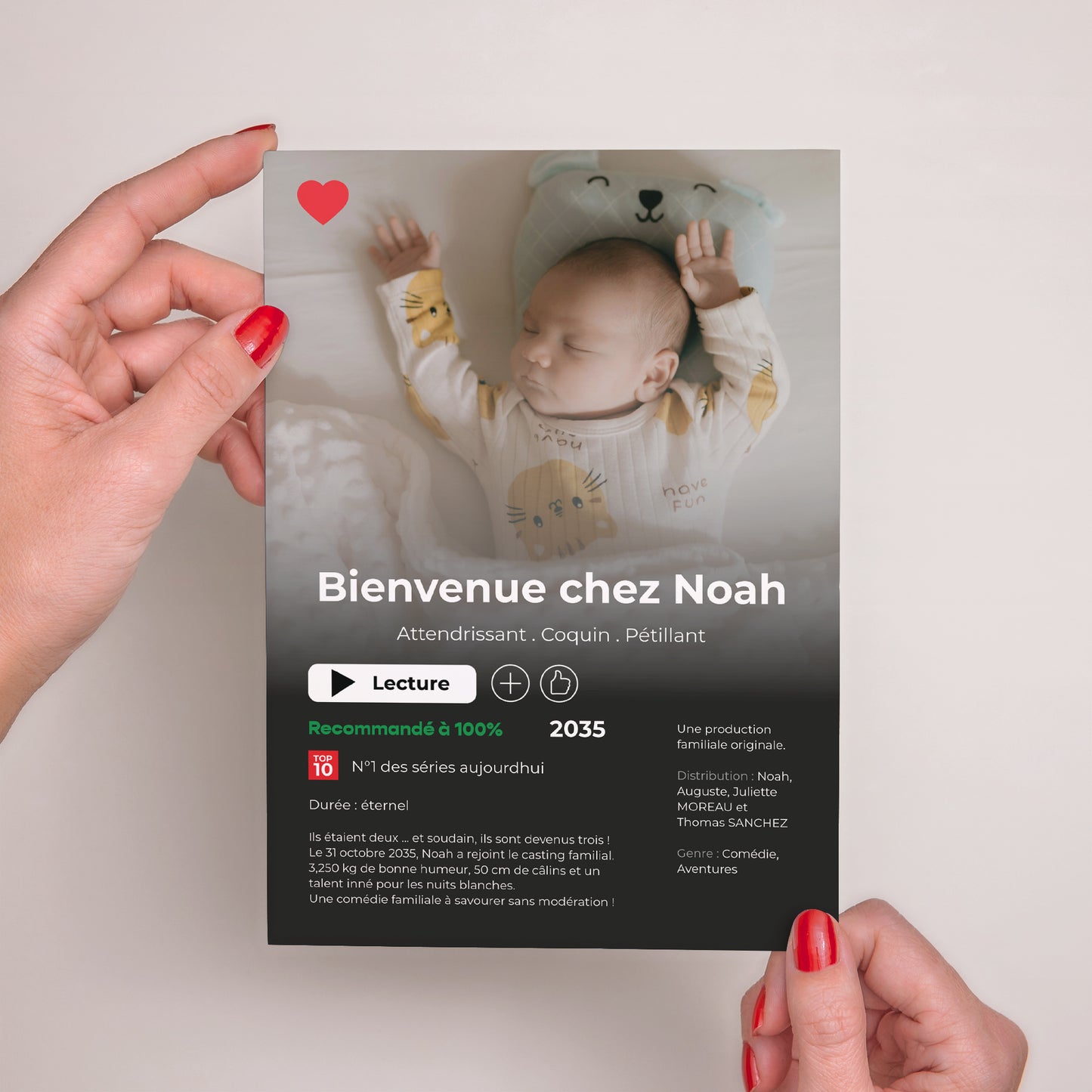 Faire-part Naissance Grand format rectangle Casting du bonheur photo N° 2