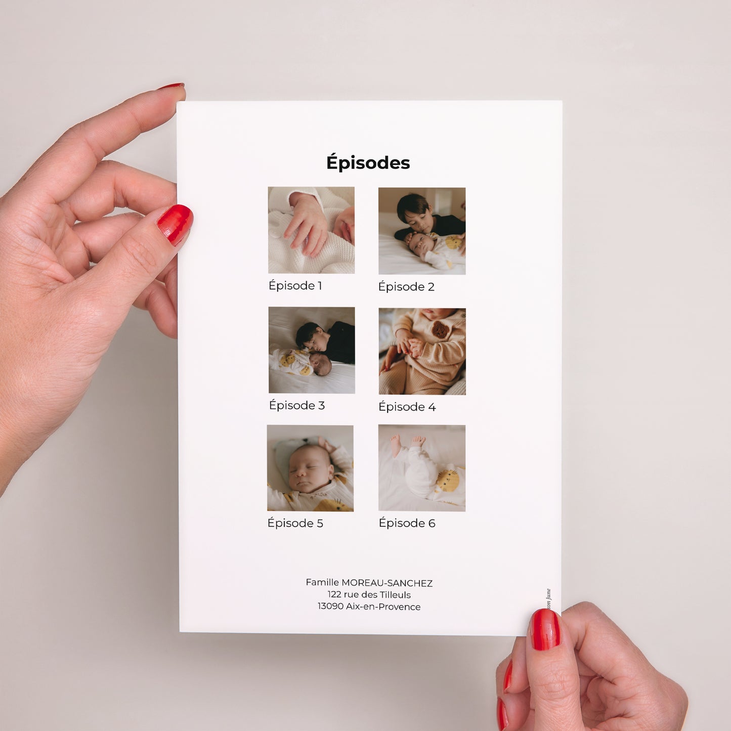 Faire-part Naissance Grand format rectangle Casting du bonheur photo N° 3