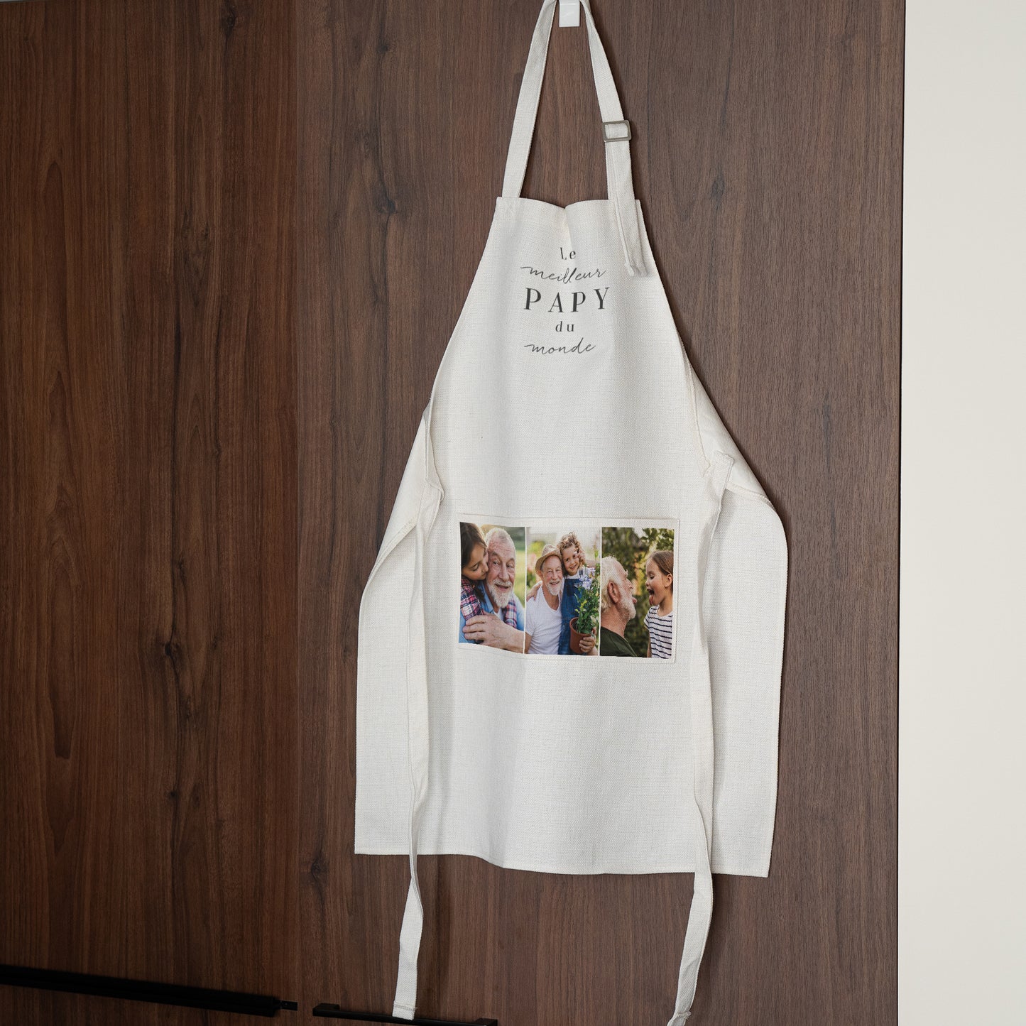 Tablier adulte Beige naturel Le meilleur papy du monde photo N° 2