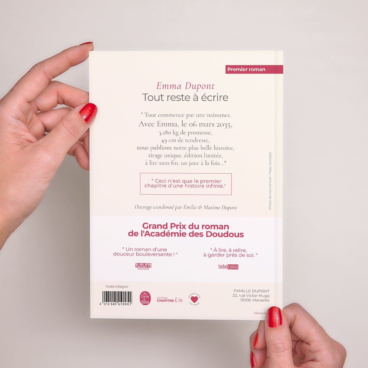 Faire-part Naissance Grand format rectangle Mon premier livre photo N° 3