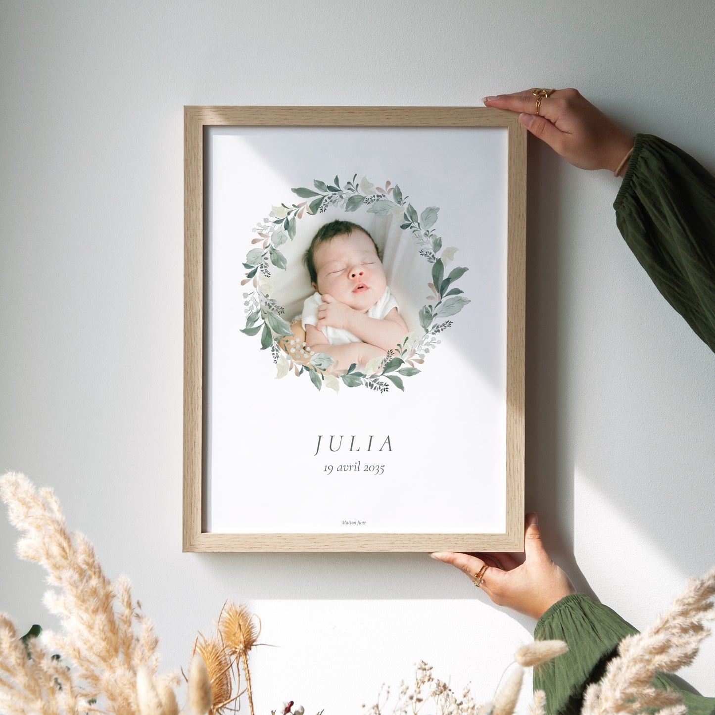 Affiche Naissance Portrait Écrin Végétal photo N° 2