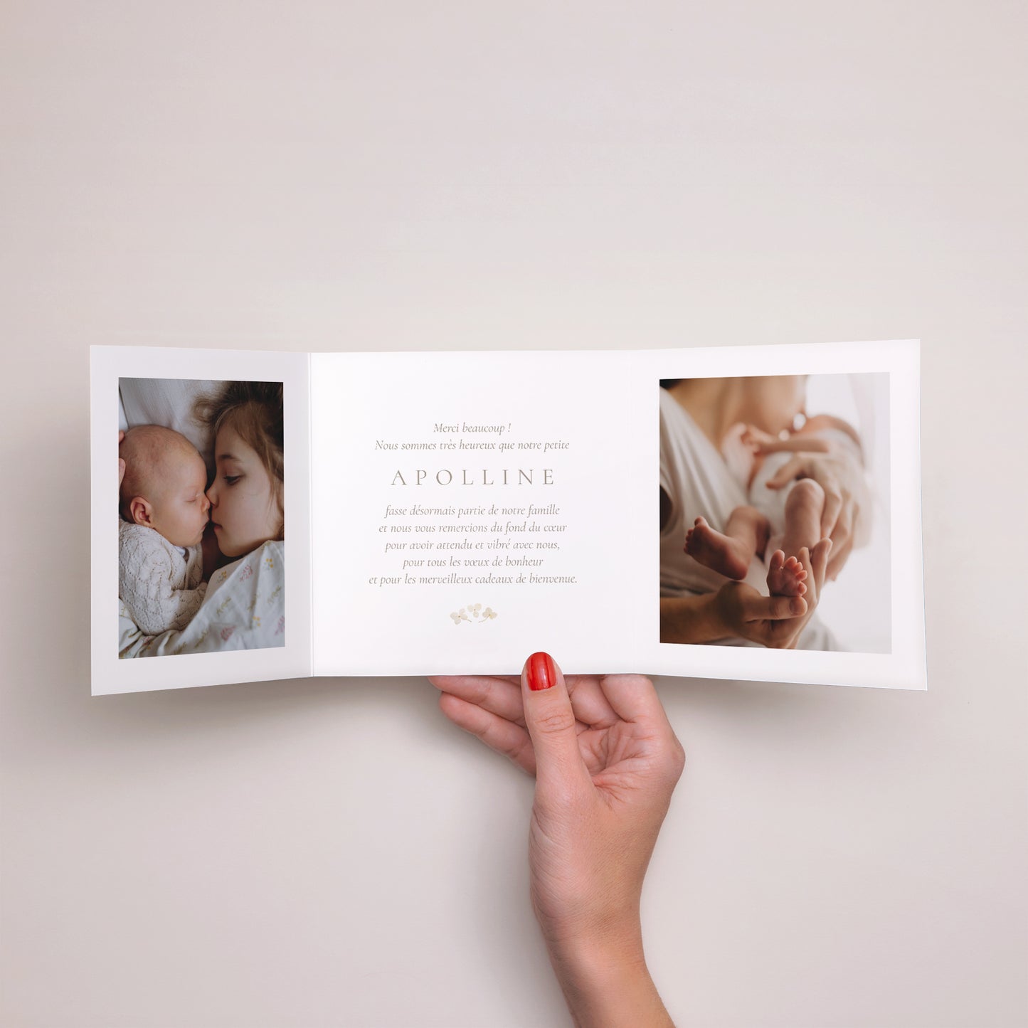 Remerciements Naissance Triptyque asymétrique Première Éclosion photo N° 2