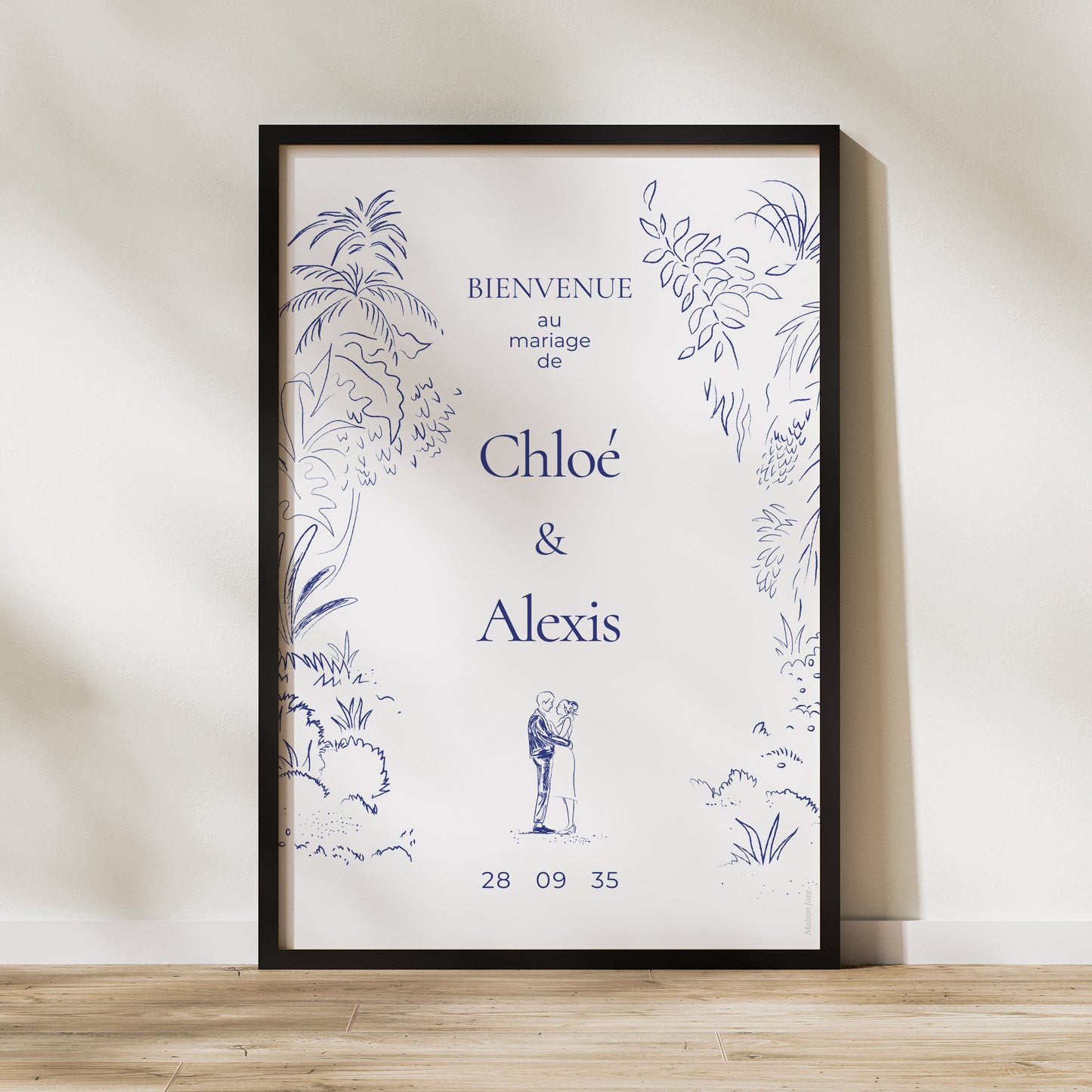 Panneau bienvenue Mariage Portrait 60 x 90 cm Clairière d'Amour photo N° 1