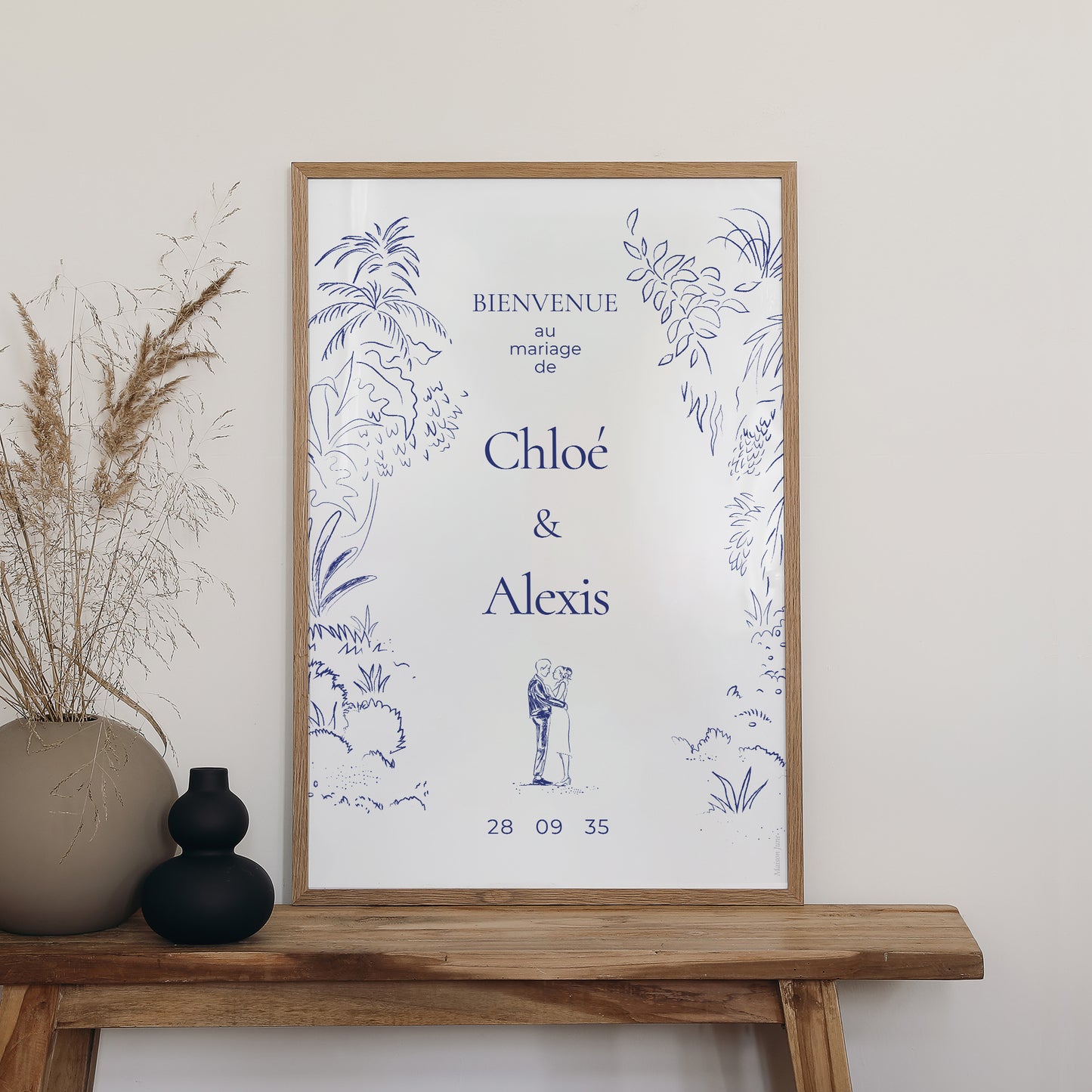 Panneau bienvenue Mariage Portrait 60 x 90 cm Clairière d'Amour photo N° 2