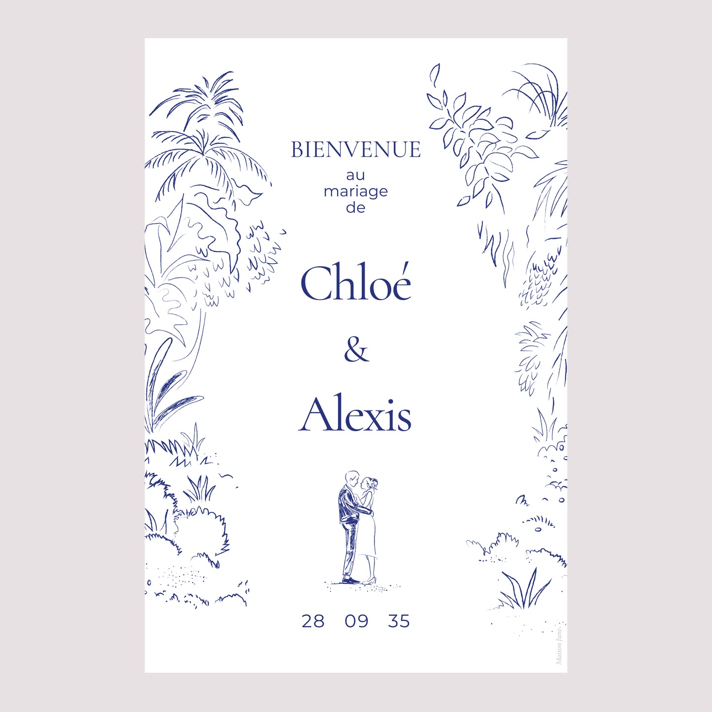 Panneau bienvenue Mariage Portrait 60 x 90 cm Clairière d'Amour photo N° 2