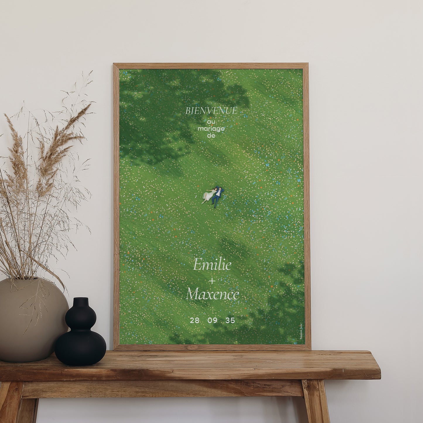 Panneau bienvenue Mariage Portrait 60 x 90 cm Pause amoureuse photo N° 2