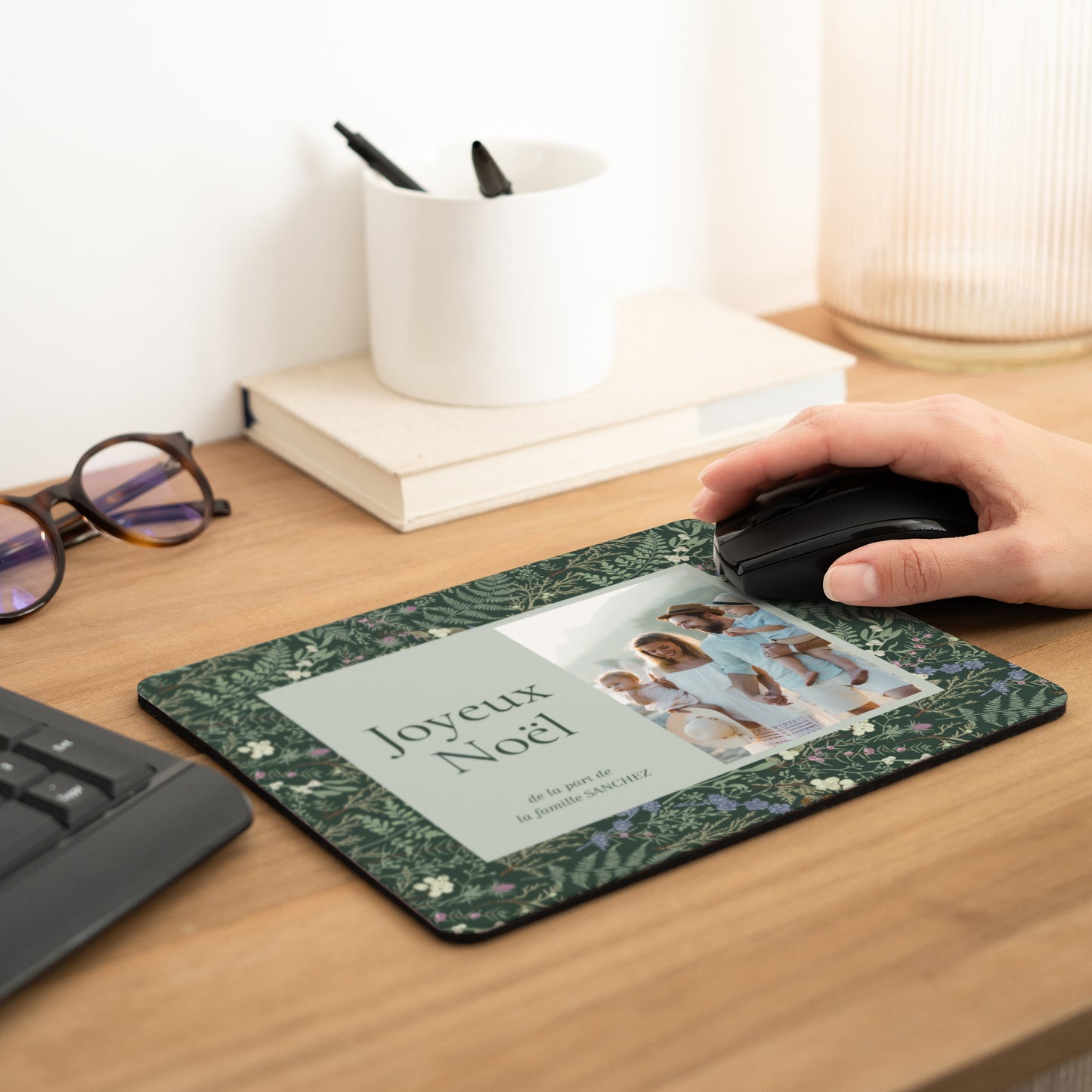 Tapis de souris Fin d'année Rectangle Feuillages d’hiver photo N° 2