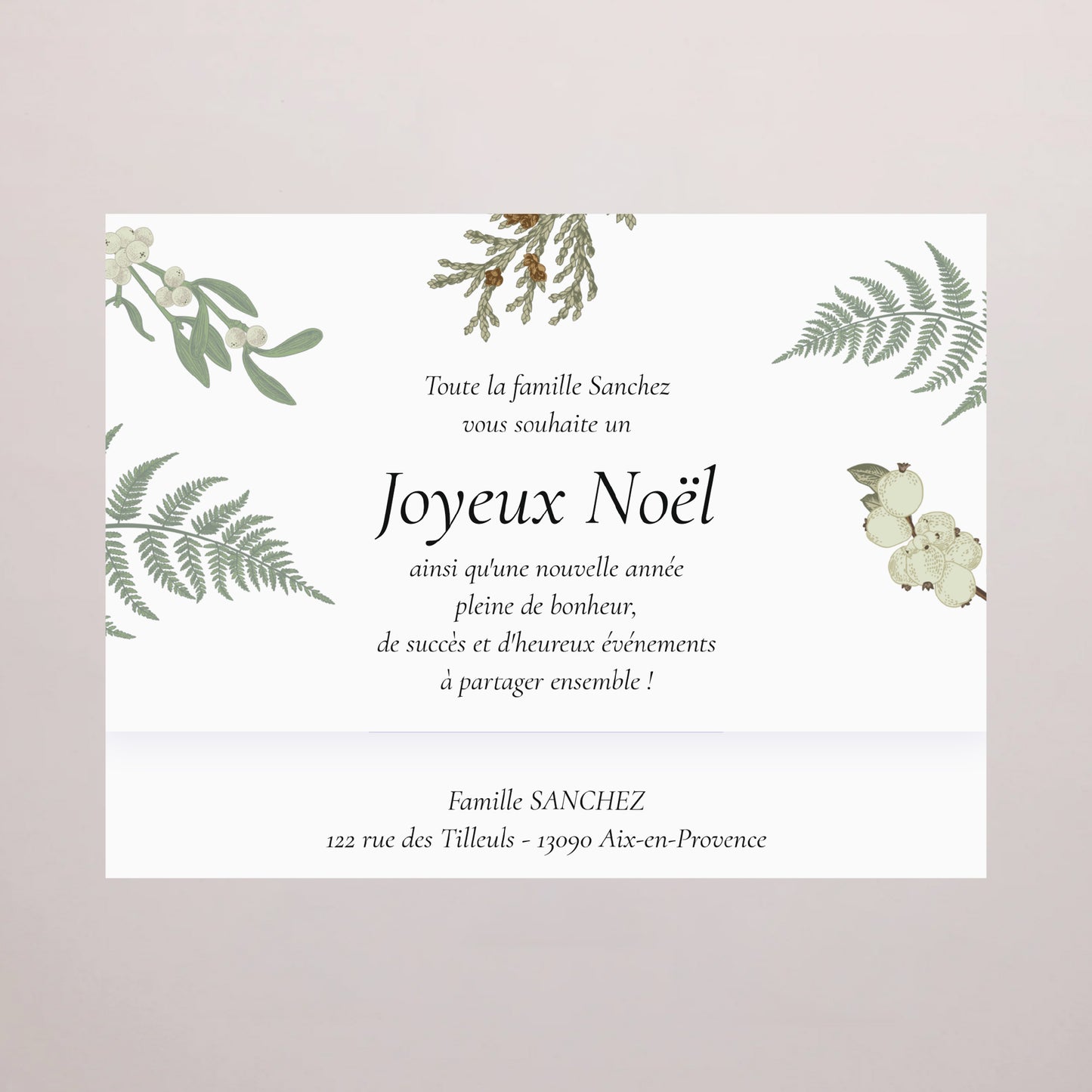 Boite chocolat personnalisée Fin d'année 6 chocolats Feuillages d’hiver photo N° 4