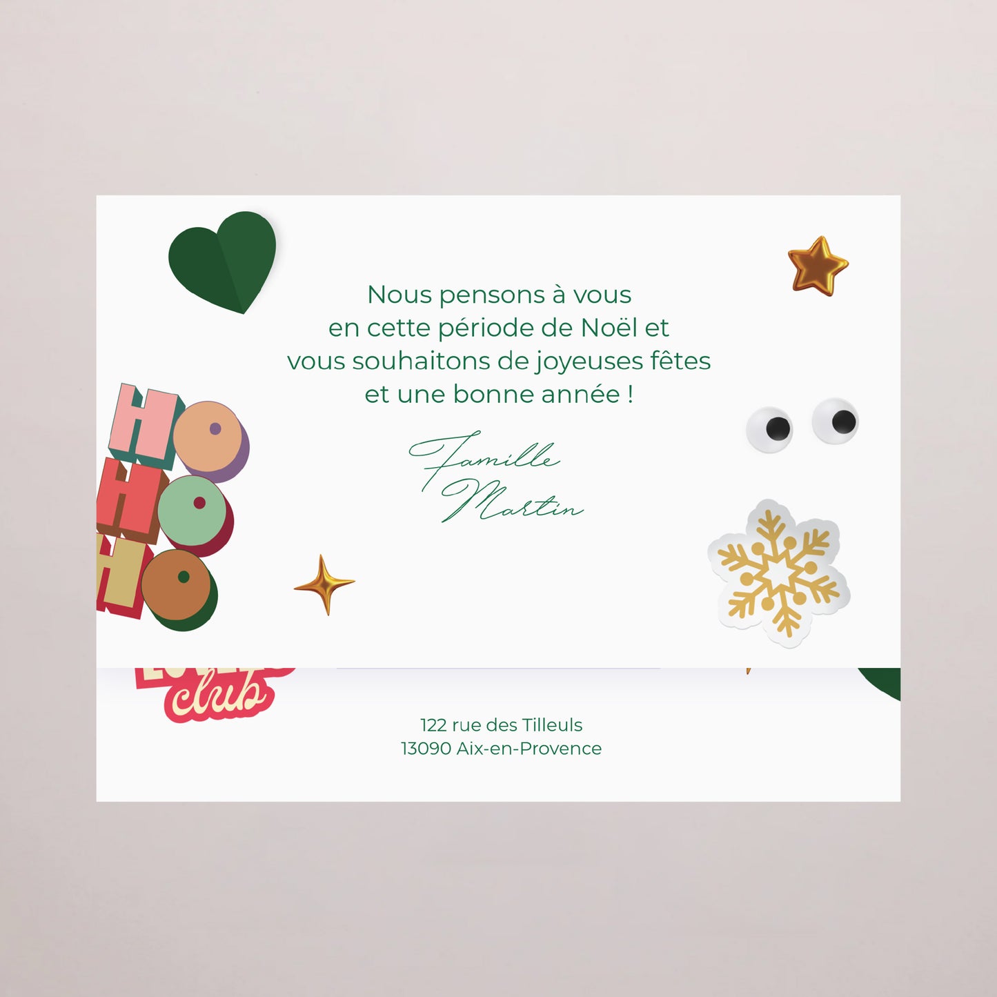 Boite chocolat personnalisée Fin d'année 6 chocolats Polaroids hivernaux photo N° 4
