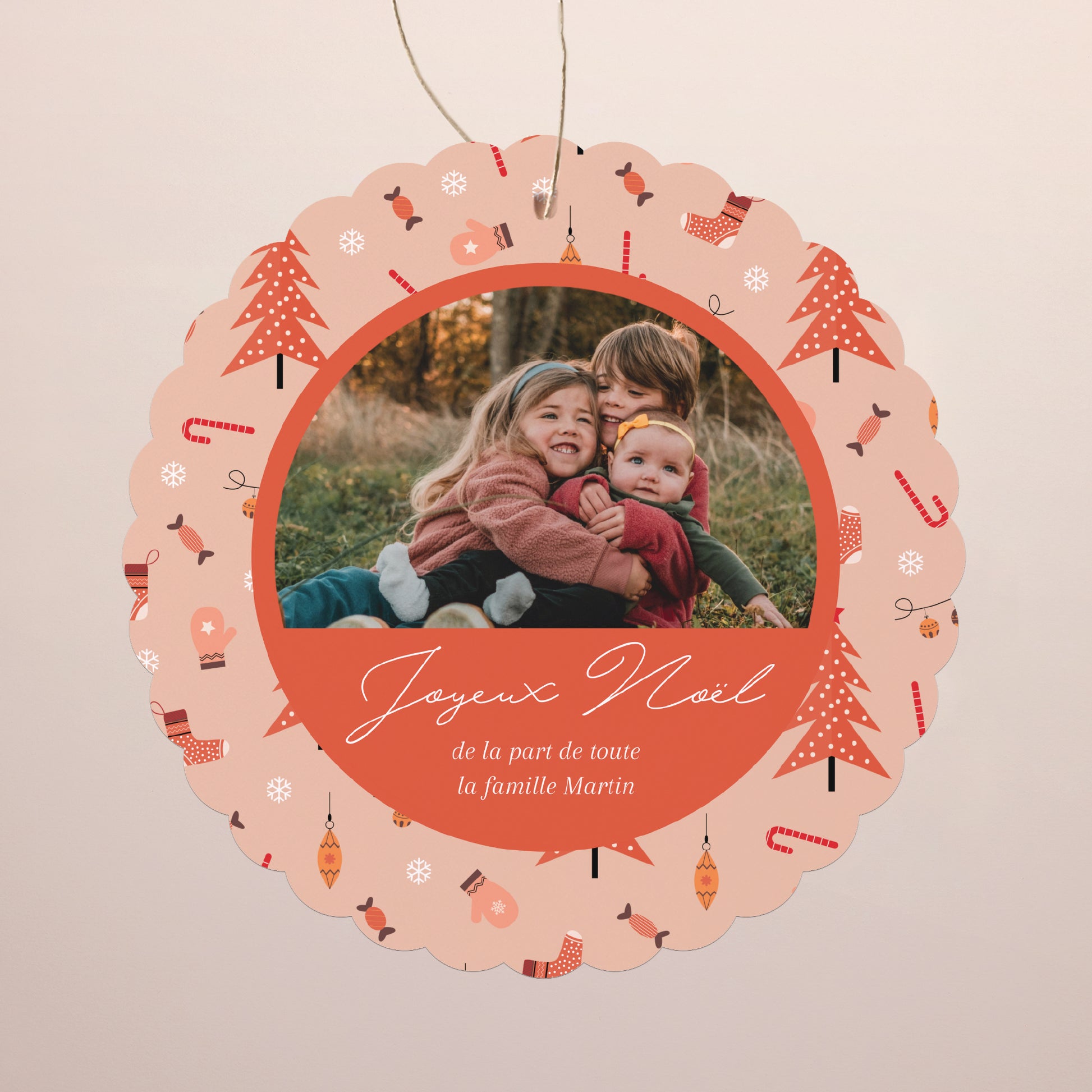 Carte de Noel Fin d'année À suspendre Moments précieux photo N° 1