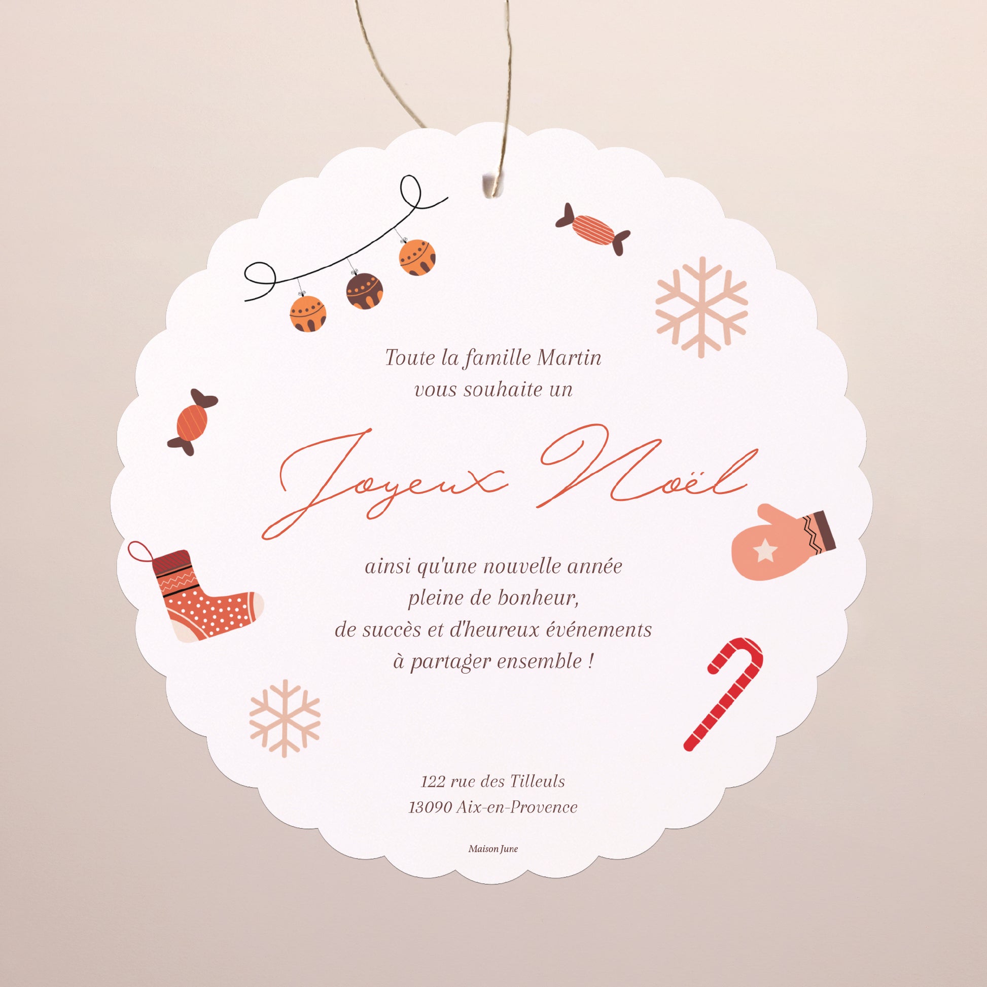 Carte de Noel Fin d'année À suspendre Moments précieux photo N° 2