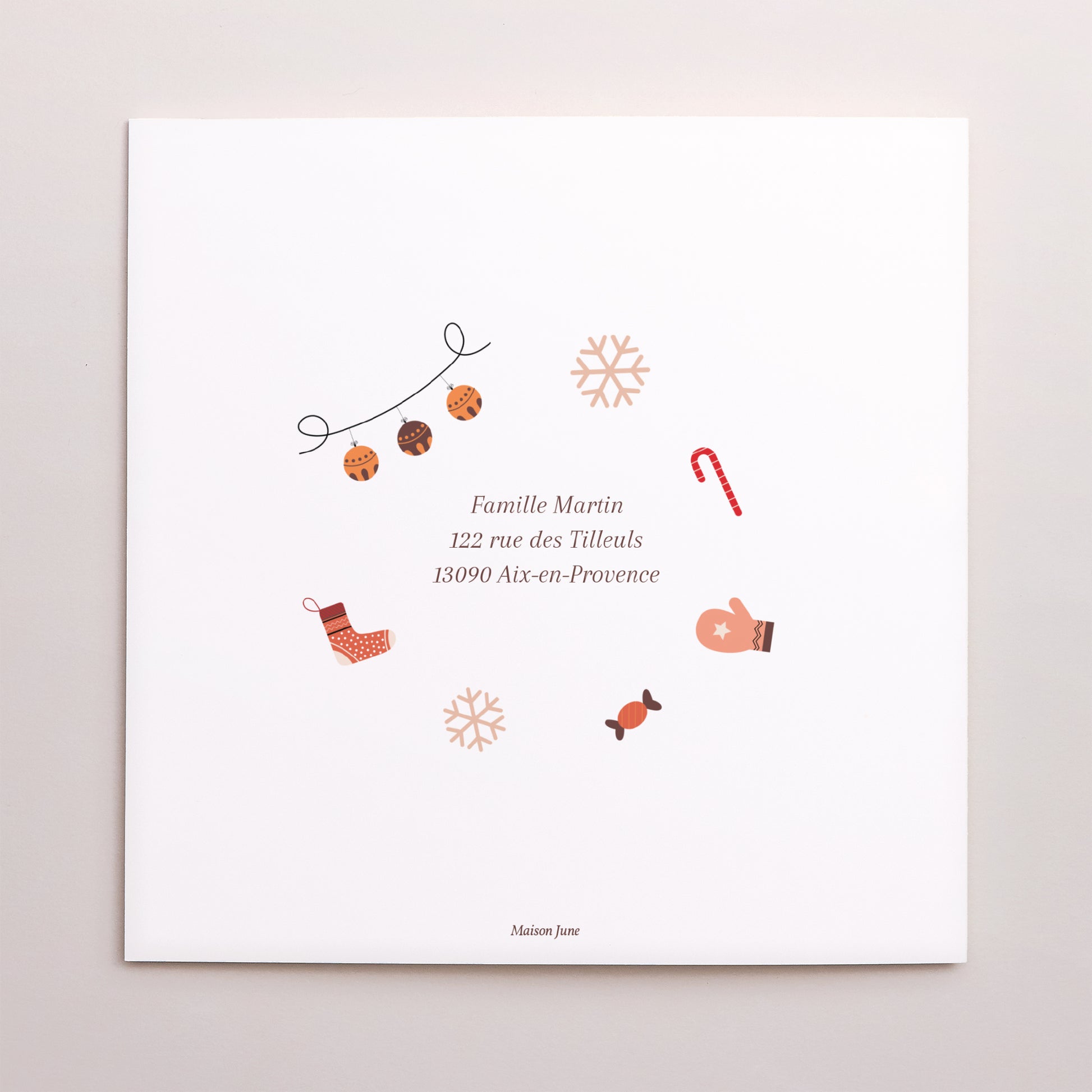 Carte de Noel Fin d'année Carré double volet Moments précieux photo N° 3