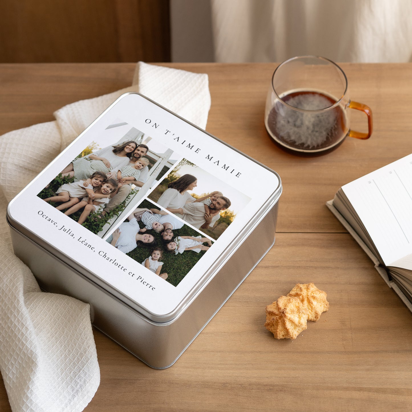 Boite métallique Carrée Instants précieux en photo photo N° 2