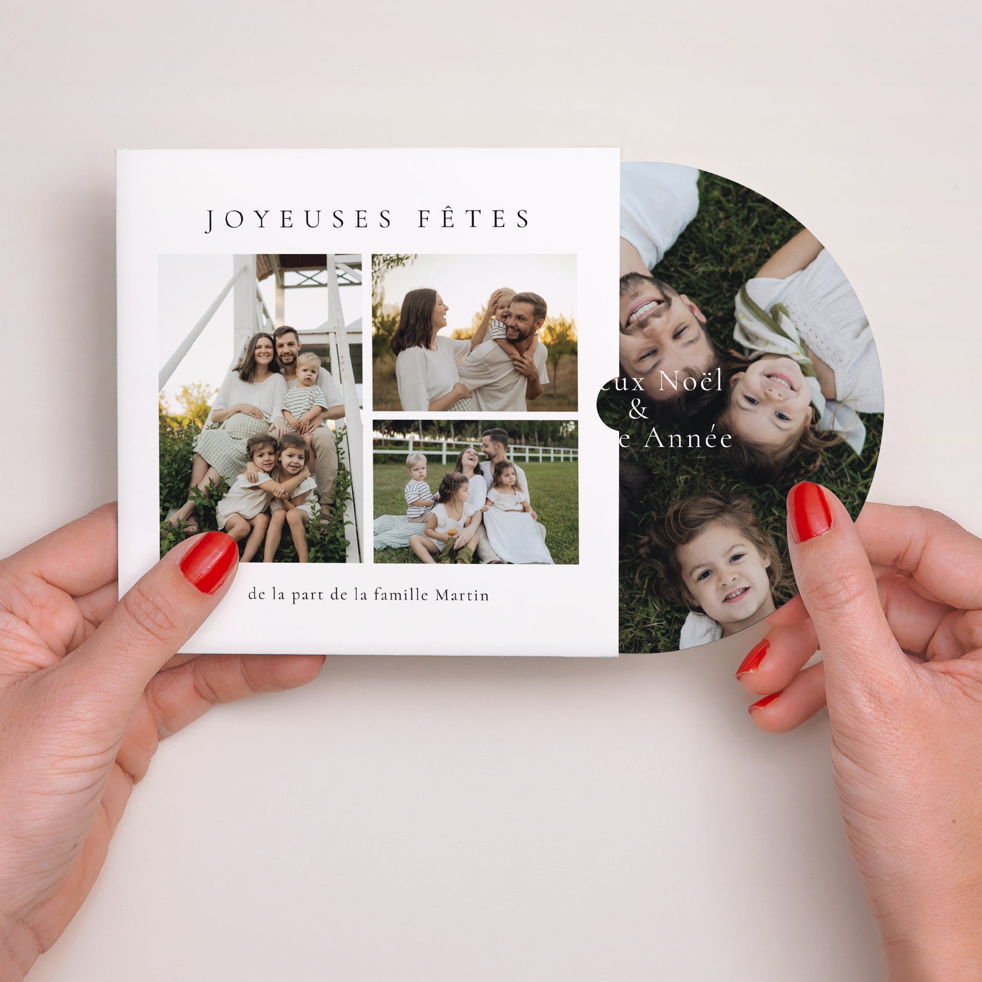Carte de Noel Fin d'année Pochette disque Noël en photo photo N° 2