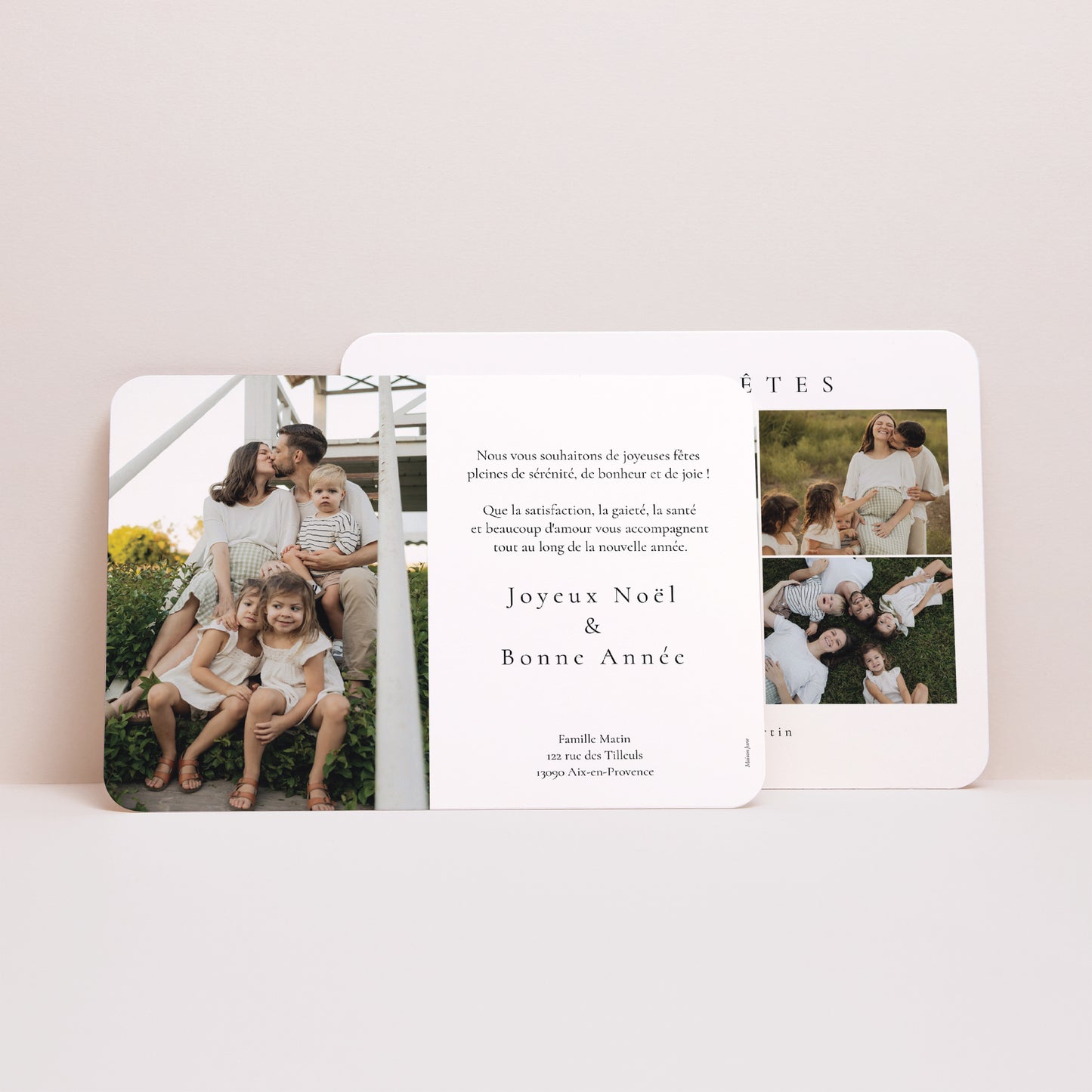 Carte de Noel Fin d'année Paysage, bords arrondis Noël en photo photo N° 2