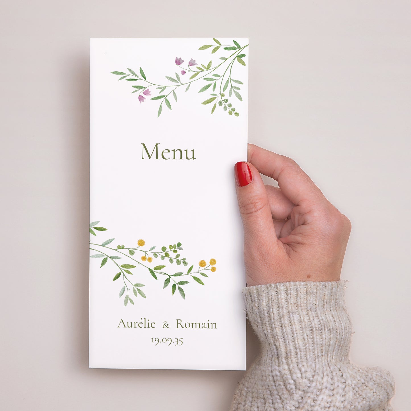 Menu Mariage Panoramique portrait Le Jardin des Cœurs photo N° 2