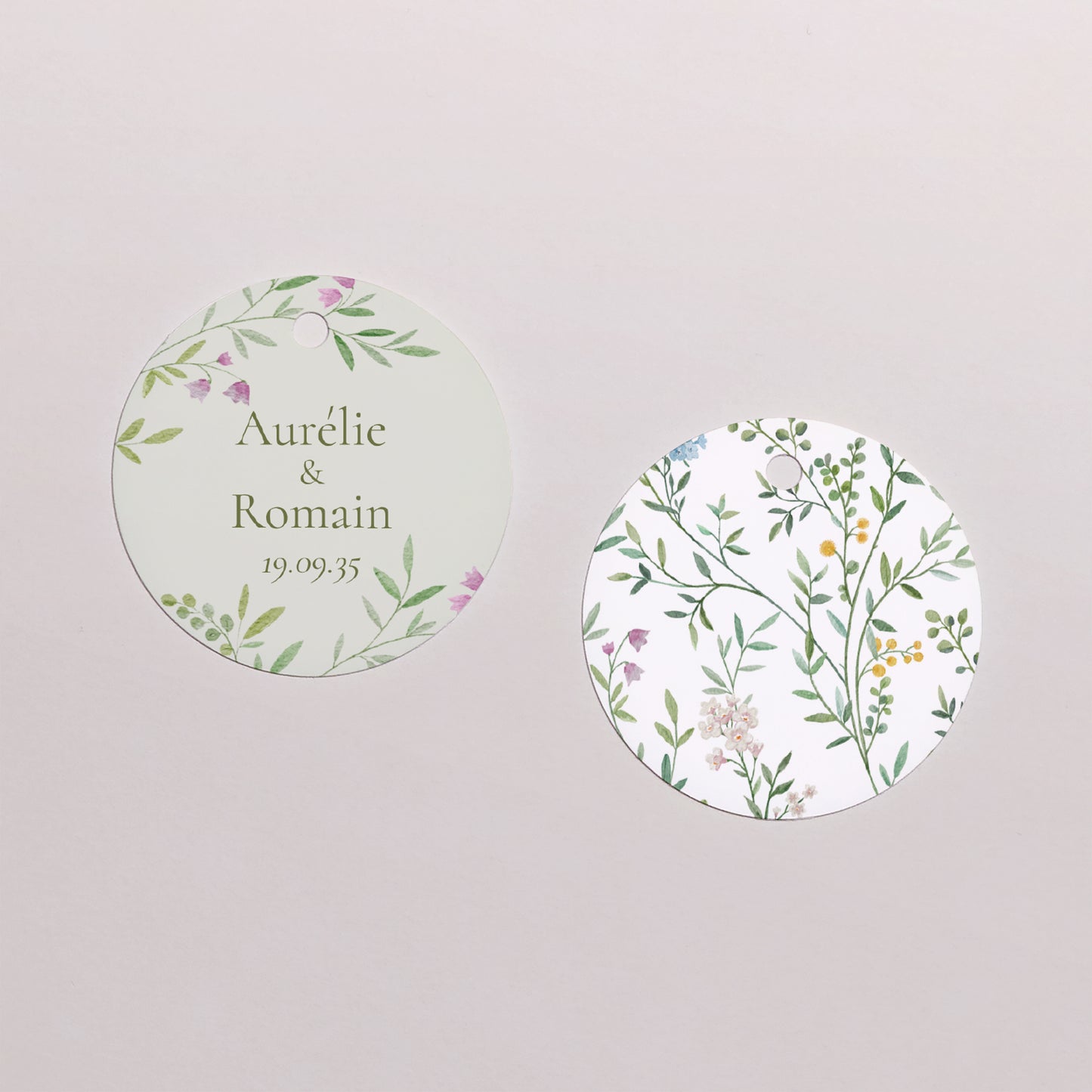 Etiquette perforée Mariage Ronde Le Jardin des Cœurs photo N° 1