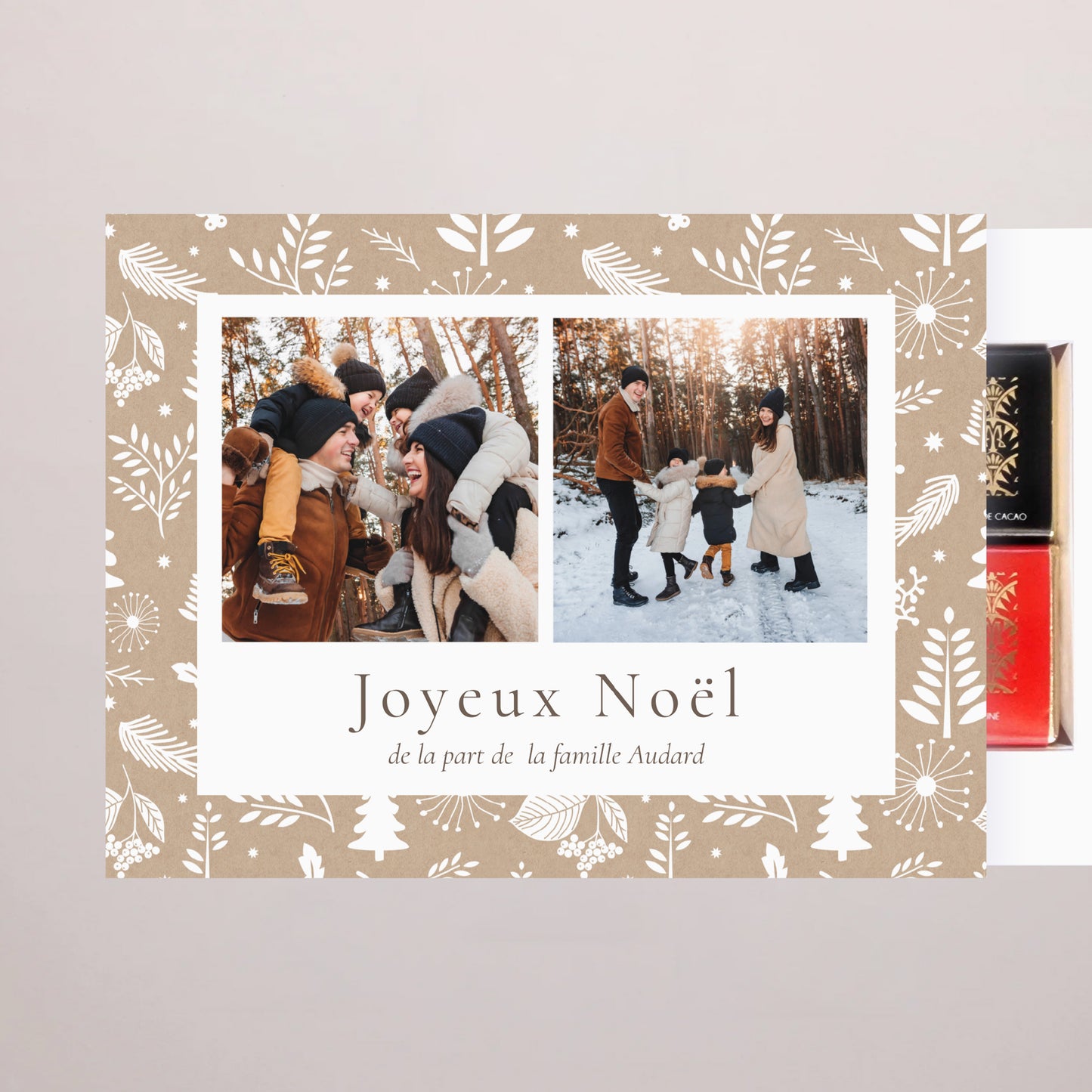 Boite chocolat personnalisée Fin d'année 6 chocolats Traditions de Noël photo N° 2